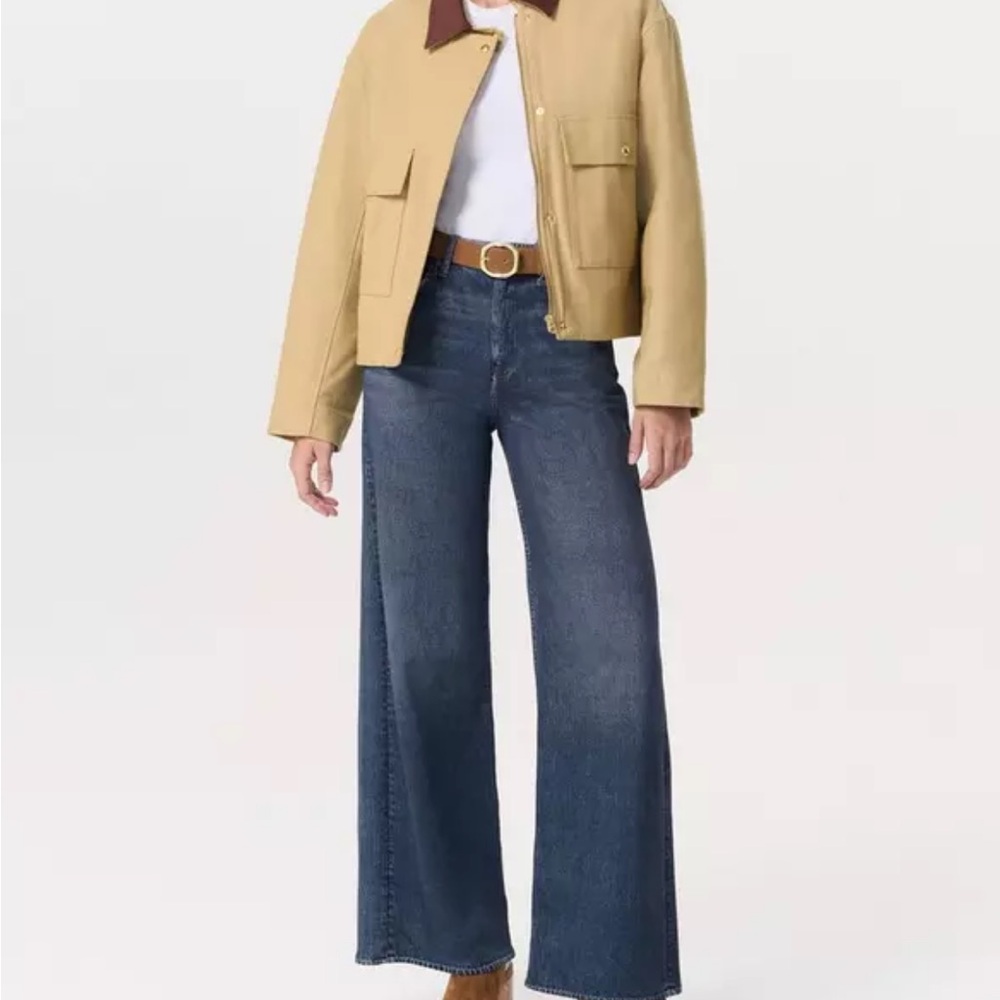 rag & bone Women's Wide Leg Jeans in Dark Blue Wash